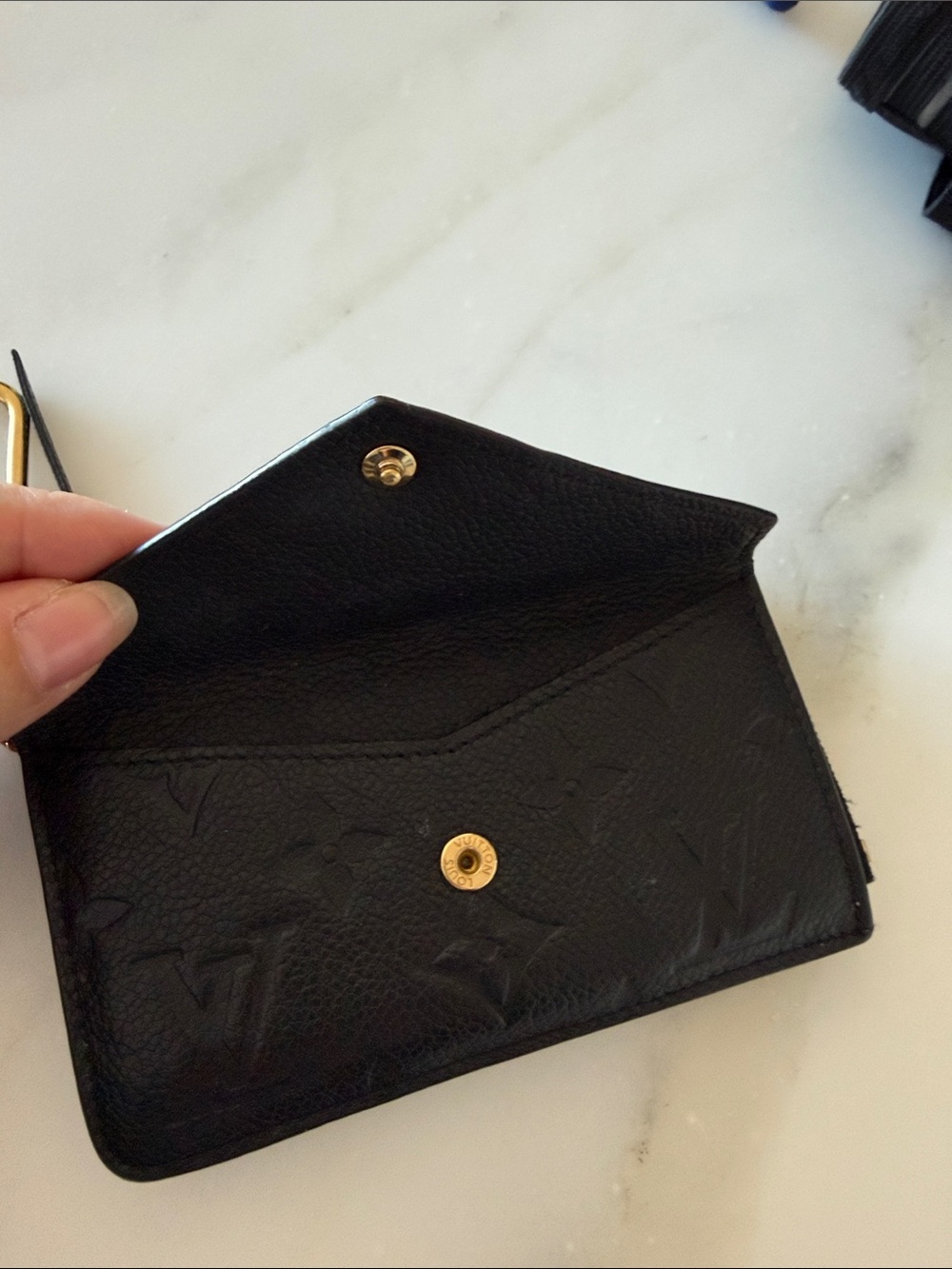 Louis Vuitton Black Monogram Card Holder with Gold Hardware - Picture 7 of 8